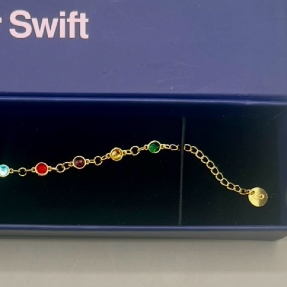 TAYLOR SWIFT Eras Tour Bracelet Bejeweled Official Merch 18K Gold Plated CZ Gems - Picture 3 of 10